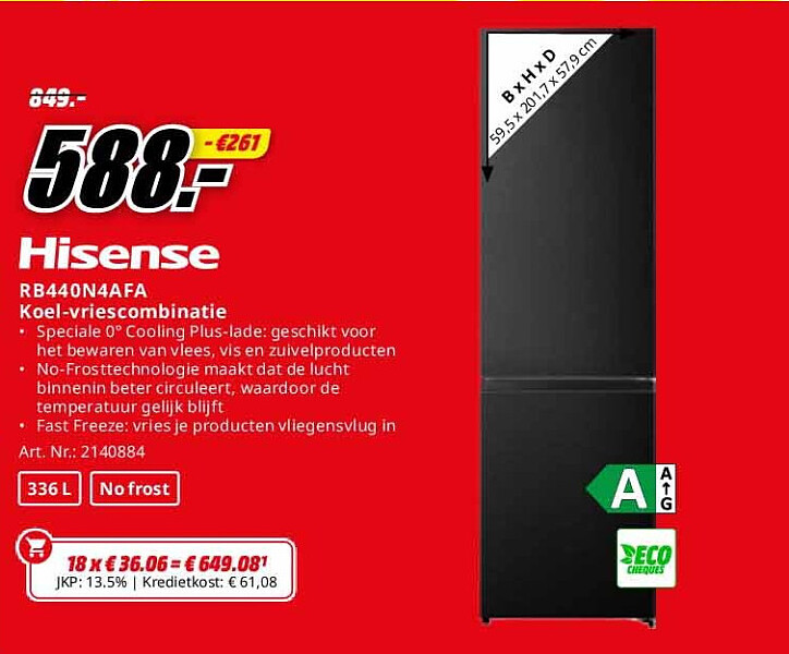 RB440N4AFA Koel-vriescombinatie