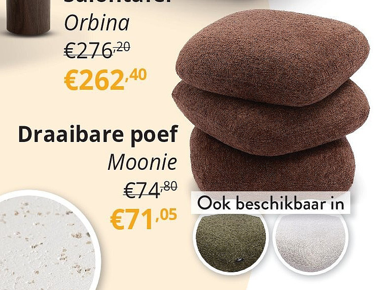 Draaibare poef Moonie
