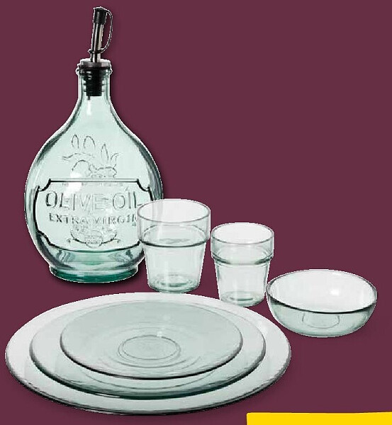 Divers servies - dinerbord gerecycled glas