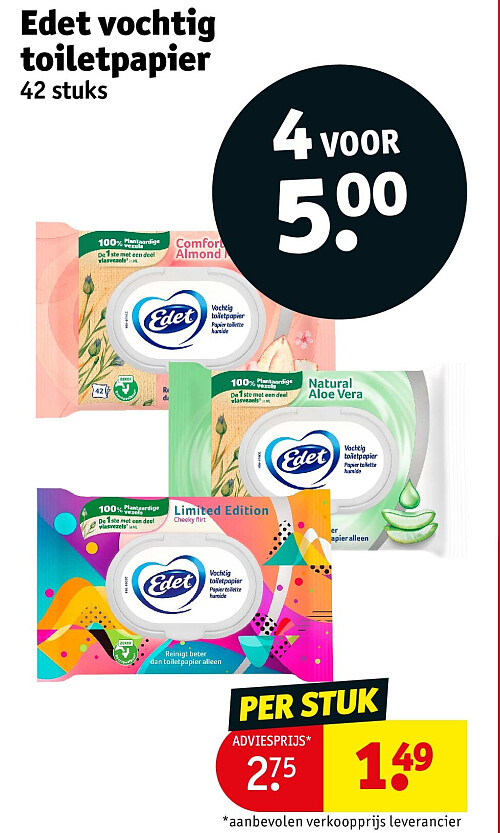 Edet vochtig toiletpapier