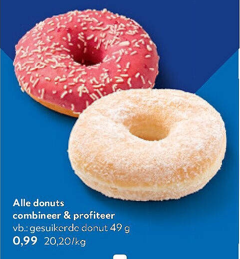 Alle donuts gesuikerde donut 49 g
