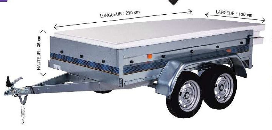 Remorque RA 230 double essieu