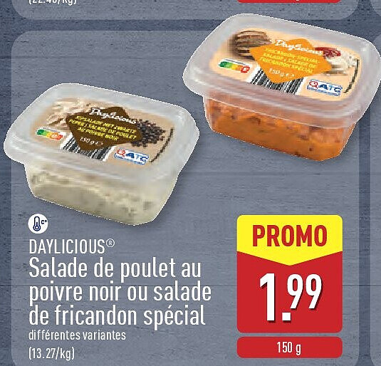 Salade de poulet au poivre noir ou salade de fricandon spécial