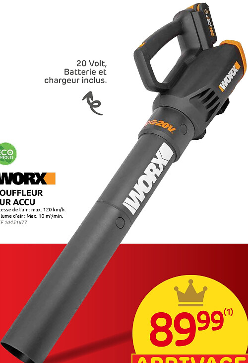 WORX Souffleur sur accu 20 V