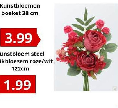 Kunstbloemen boeket 38 cm