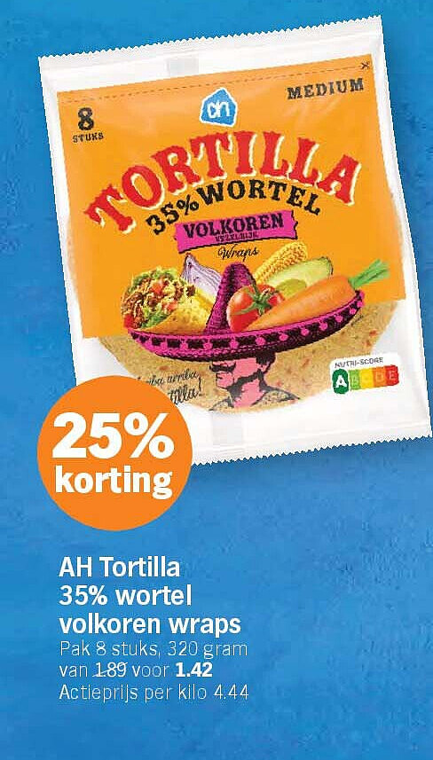AH Tortilla 35% wortel volkoren wraps
