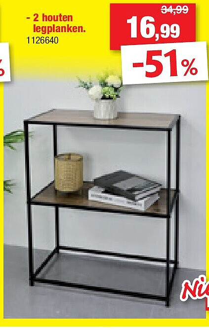 OPBERGREK 2 houten legplanken.