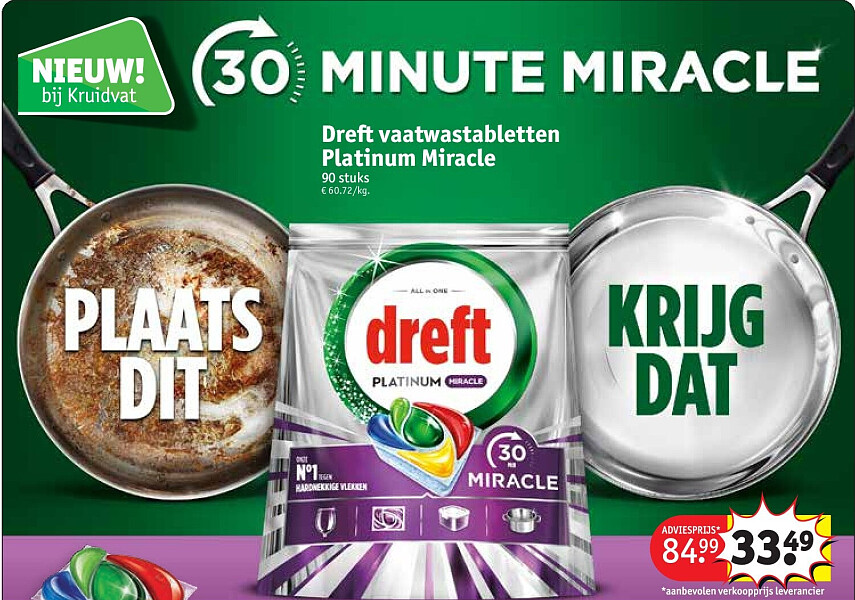 Dreft vaatwastabletten Platinum Miracle