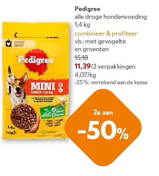 Pedigree met gevogelte en groenten