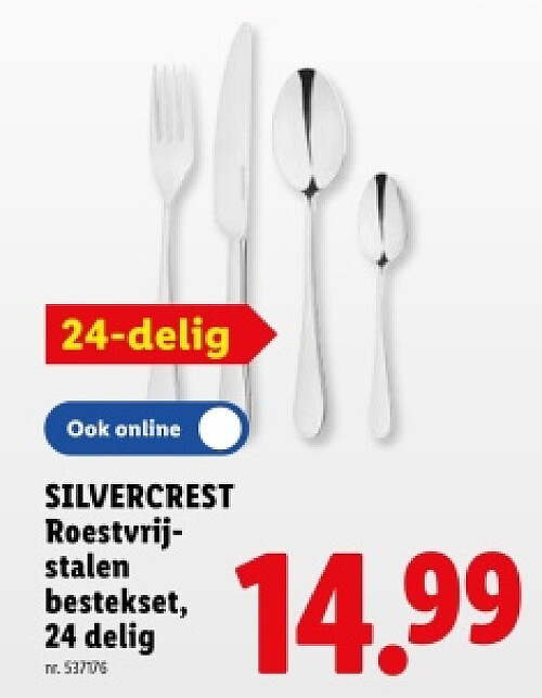 Roestvrijstalen bestekset, 24 delig