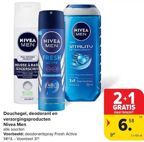 Douchegel, deodorant en verzorgingsproducten Nivea Men