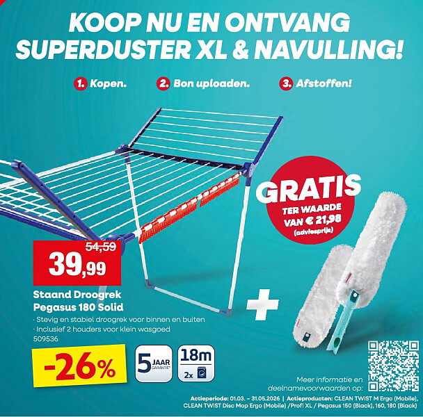 Staand Droogrek Pegasus 180 Solid