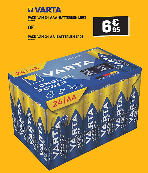 Varta PACK VAN 24 AAA-BATTERIJEN LR03