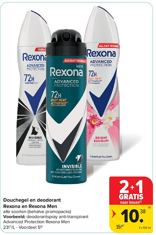 Douchegel en deodorant Rexona en Rexona Men