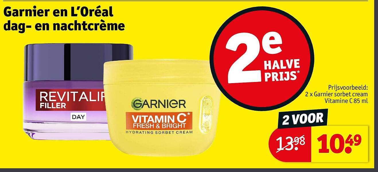 Garnier en L’Oréal dag- en nachtcrème