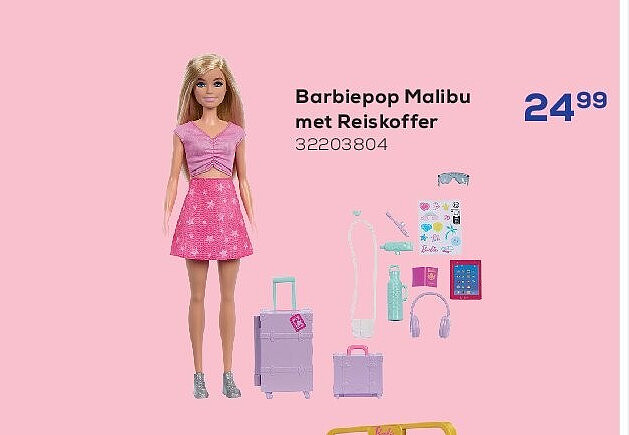 Barbiepop Malibu met Reiskoffer