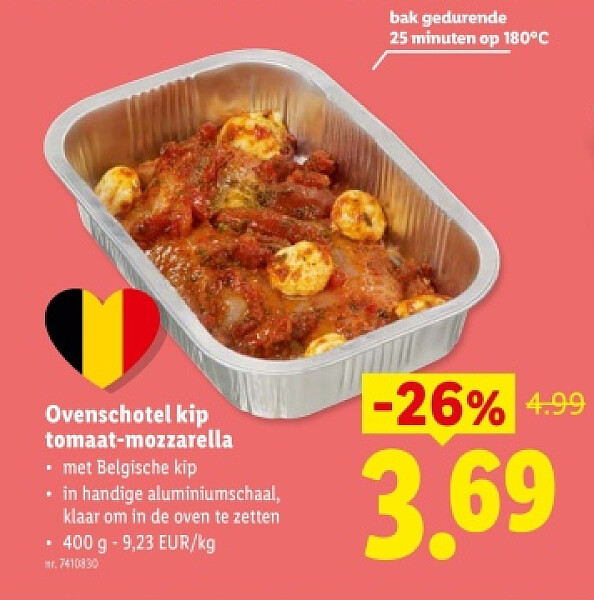 Ovenschotel kip tomaat-mozzarella