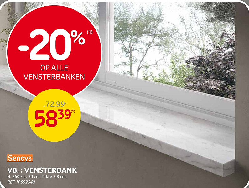 -20% op alle vensterbanken