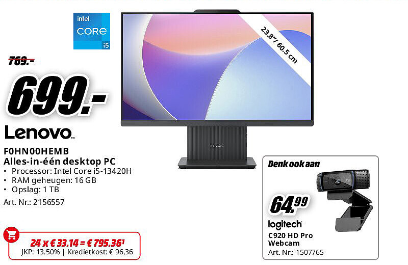 Lenovo F0HN00HEMB Alles-in-één desktop PC