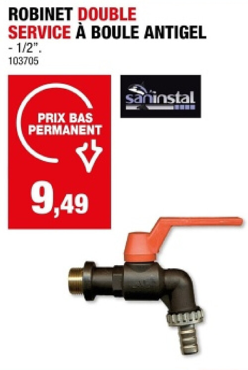 ROBINET DOUBLE SERVICE À BOULE ANTIGEL