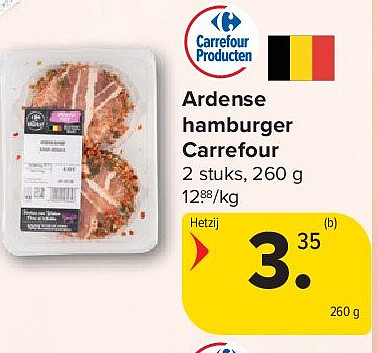 Ardense hamburger Carrefour