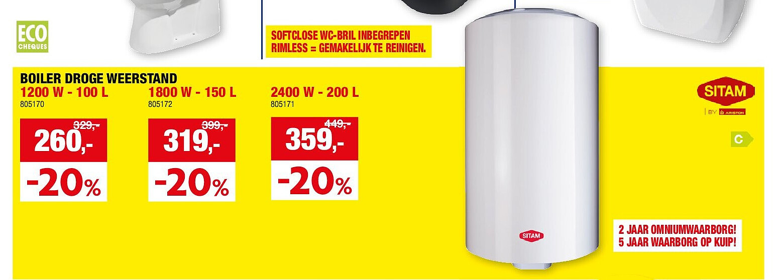 BOILER DROGE WEERSTAND 1200 W - 100 L
