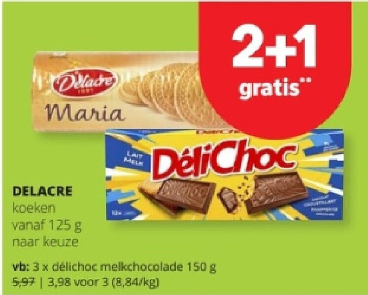 DELACRE délichoc melkchocolade 150 g