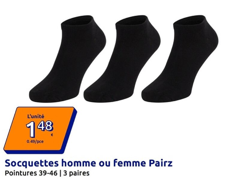 Socquettes homme ou femme Pairz
