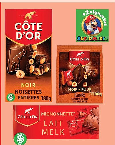 Chocolats de la gamme Côte d'Or