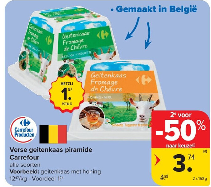 Verse geitenkaas piramide Carrefour