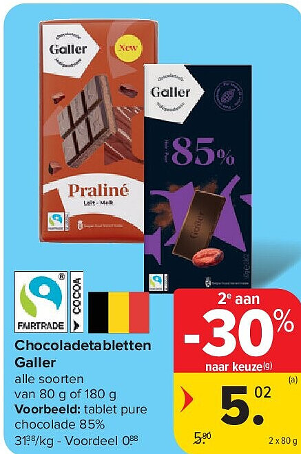 Chocoladetabletten Galler