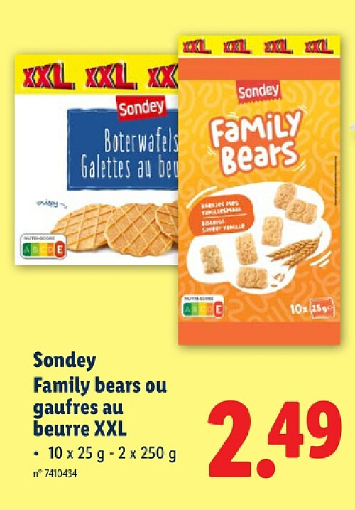 Family bears ou gaufres au beurre XXL