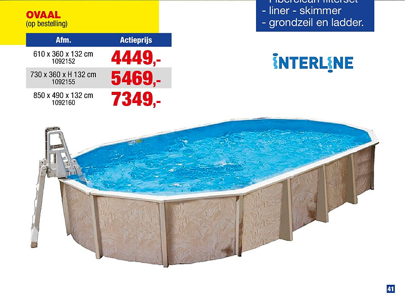 Interline Diana basis zwembad 610x360x132 cm