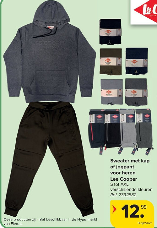 Sweater met kap of jogpant voor heren Lee Cooper