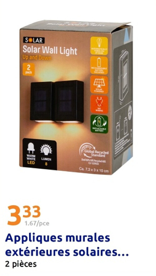 Appliques murales extérieures solaires Solar