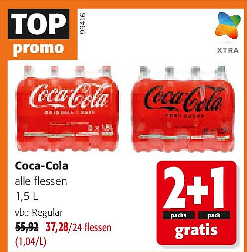 Coca-Cola alle flessen 1,5 L