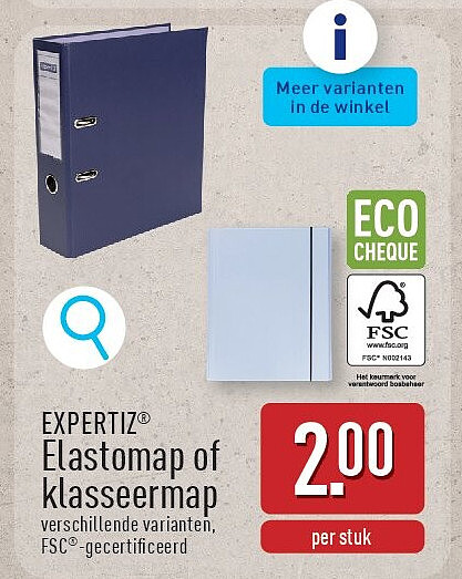 Elastomap of klasseermap