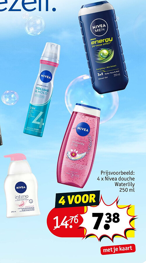 4 x Nivea douche Waterlily 250 ml
