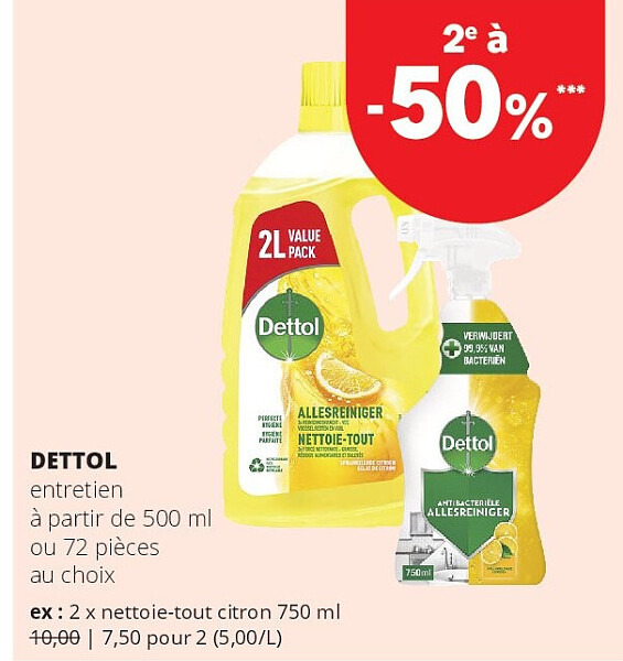 DETTOL entretien à partir de 500 ml