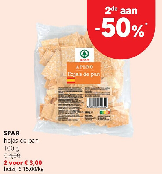 SPAR hojas de pan 100 g