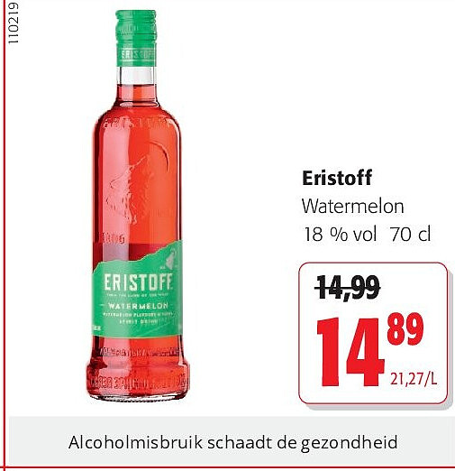 Eristoff Watermelon 18 % vol 70 cl