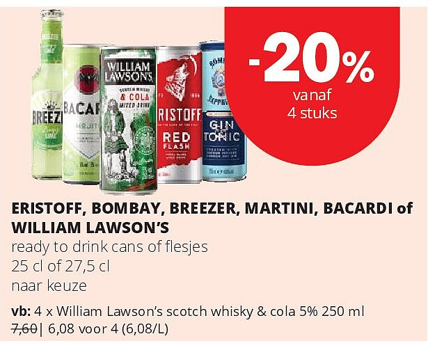 William Lawson’s scotch whisky & cola 5% 250 ml