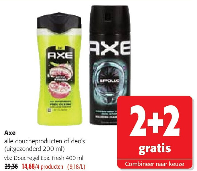 Axe alle doucheproducten of deo’s
