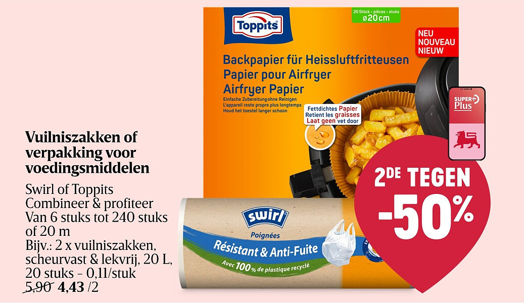 Vuilniszakken of verpakking voor voedingsmiddelen