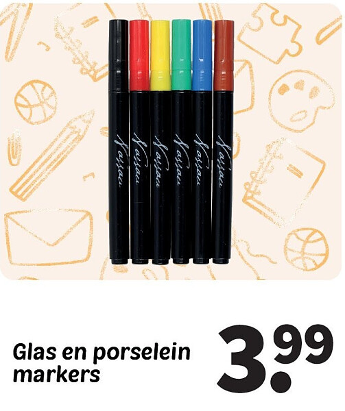 Glas en porselein markers