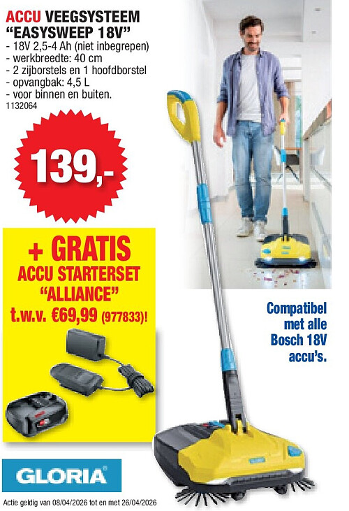 ACCU VEEGSYSTEEM “EASYSWEEP 18V”