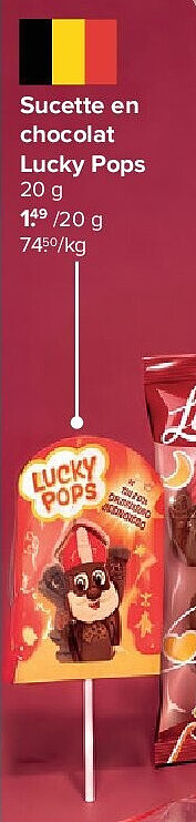 Sucette en chocolat Lucky Pops 20 g