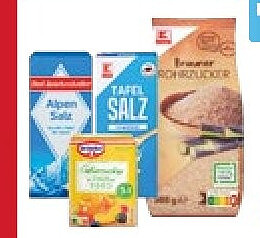 Rabatt auf Salz, Zucker und Zuckeralternativen