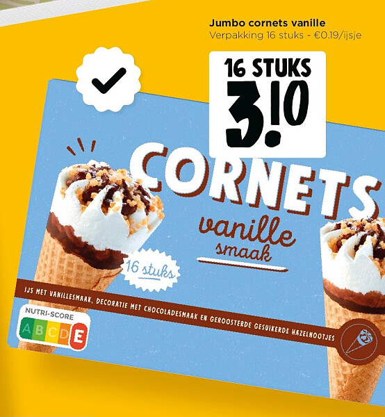 Jumbo cornets vanille