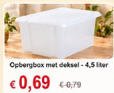 Opbergbox met deksel -4,5 liter